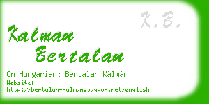 kalman bertalan business card