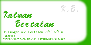 kalman bertalan business card